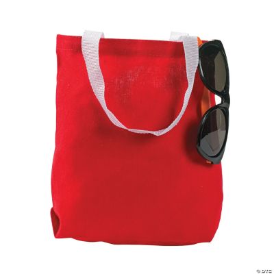 Canvas Red Tote Bags - Oriental Trading - Discontinued