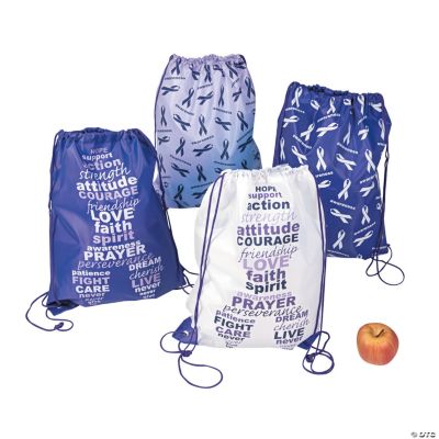 Large Purple Awareness Ribbon Drawstring Bags Oriental Trading