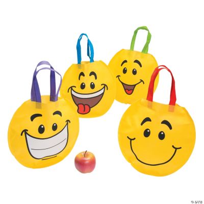 Medium Smile Face Tote Bags | Oriental Trading