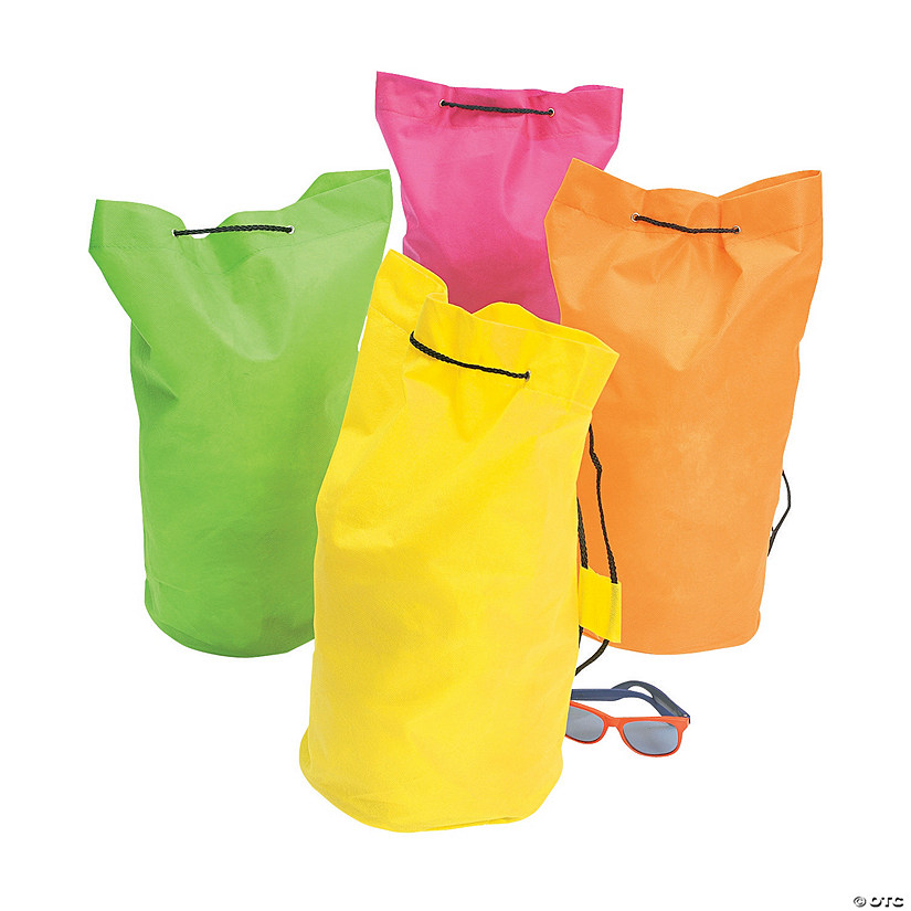 Large Neon Drawstring Bags | Oriental Trading
