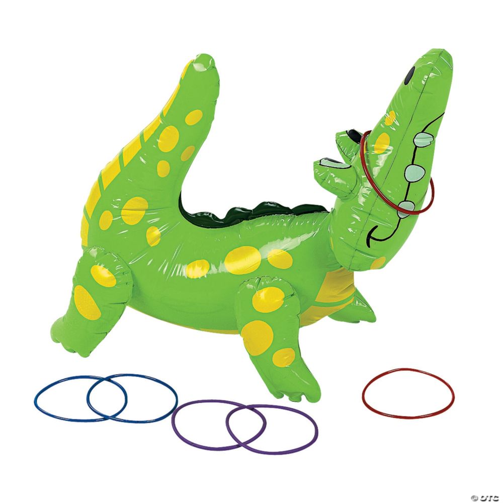 Inflatable Alligator Ring Toss Game Green