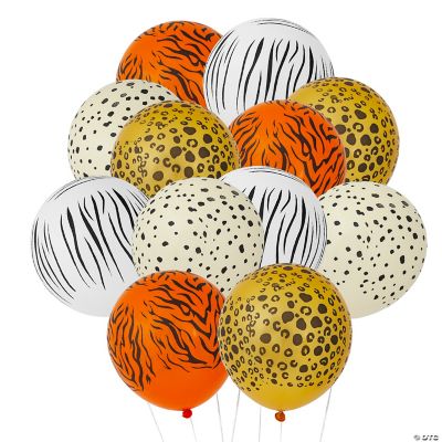 Generic 5 têtes Animaux Jungle,30 Ballons Orange,Jaune,Pistach