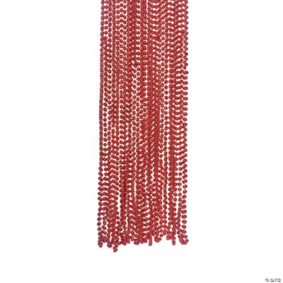Bulk 48 Pc. Red Metallic Bead Necklaces Oriental Trading