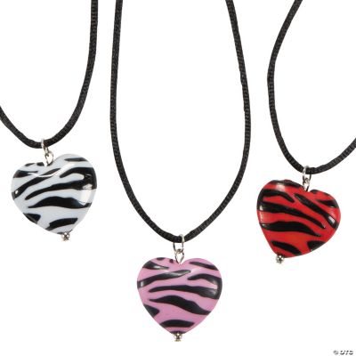 Animal Puff Heart Pendant Necklaces - Discontinued