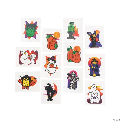 Bulk 72 Pc. Halloween Glitter Temporary Tattoos | Oriental Trading