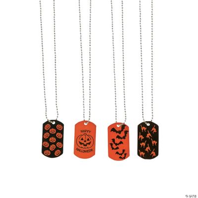 Halloween Print Dog Tag Necklaces Oriental Trading