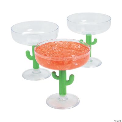 Cactus Reusable Plastic Margarita Glasses 12 Pc Oriental Trading