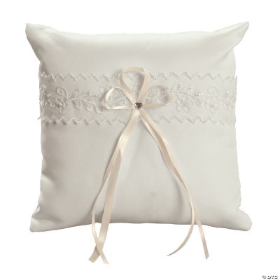 Ivory Lace Wedding Ring Pillow - Oriental Trading - Discontinued