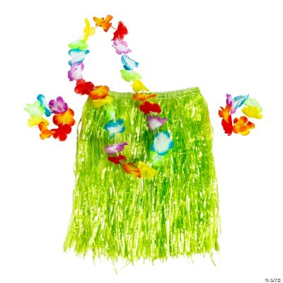 Kids' Green Hula Skirt Set - Apparel Accessories - 4 Pieces ...