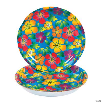 Disposable Plastic Tropical Hibiscus Plates Discontinued 