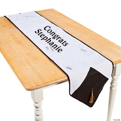 Autograph Graduation Personalized Fabric Table Runner Oriental Trading