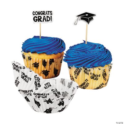 2 Bulk  200 Pc. Graduation Paper Cupcake Liners with Pick Toppers