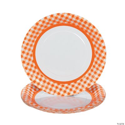 Orange Gingham Dinner Plates Discontinued