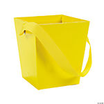 Yellow Candy Buckets with Ribbon Handle - 6 Pc.