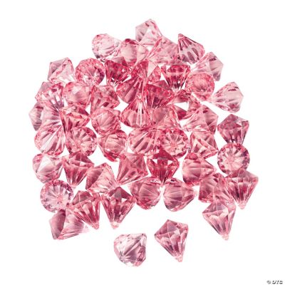 Pink Diamond-Shaped Acrylic Gems