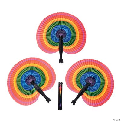Rainbow Folding Hand Fans Oriental Trading