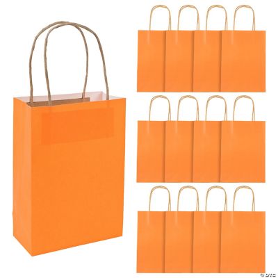 Medium Orange Kraft Paper Gift Bags Oriental Trading