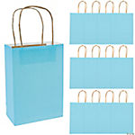 6 1/2 x 9 Medium Light Blue Kraft Paper Gift Bags - 12 Pc.