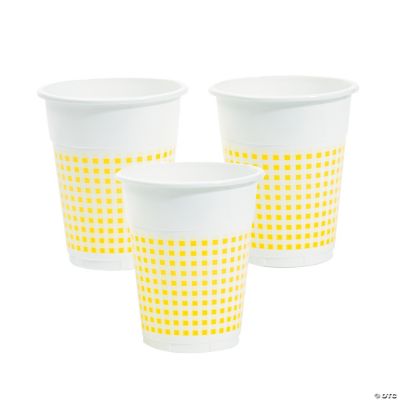Yellow Gingham Disposable Cups Discontinued