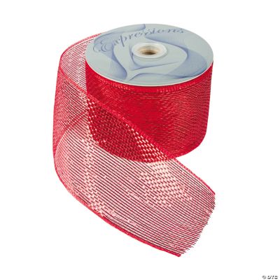 Metallic Red Mesh Ribbon Discontinued