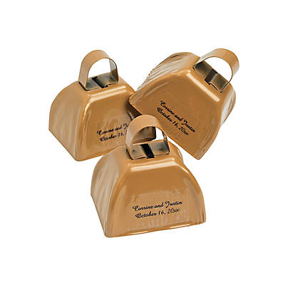 Gold Personalized Cowbells - 12 Pc.
