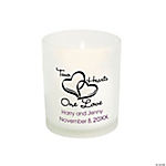 Personalized Two Hearts One Love Wedding Votive Candle Holders - 12 Pc.