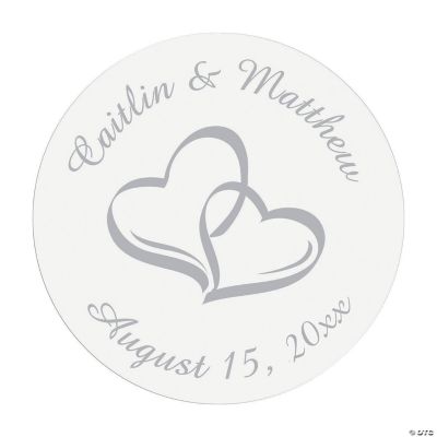 Bulk 80 Pc. Personalized Two Hearts Favor Stickers