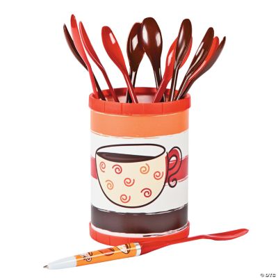 Coffee Cup Pen Holder with SpoonShaped Pens Discontinued