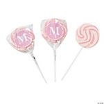 Personalized Light Pink Monogram Swirl Lollipops - 24 Pc.