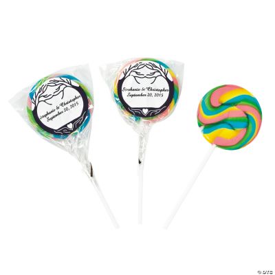 Personalized Rainbow Wedding Tree Swirl Lollipops - Discontinued