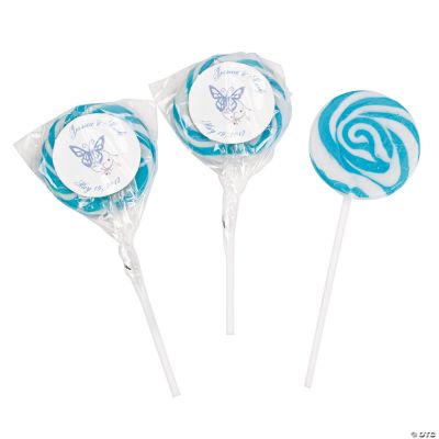 Personalized Spring Aqua Blue Swirl Pops