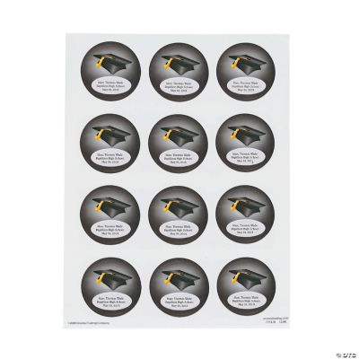 personalized graduation stickers black discontinued