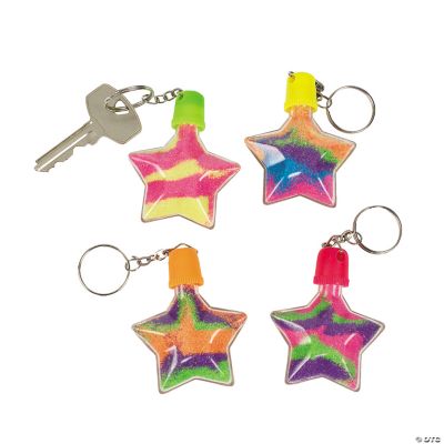 Party902 12 Star Sand Art Bottle Key Chains
