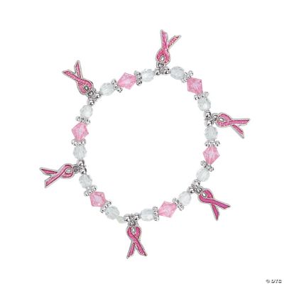 Beaded Pink Ribbon Charm Bracelet Craft Kit Discontinued