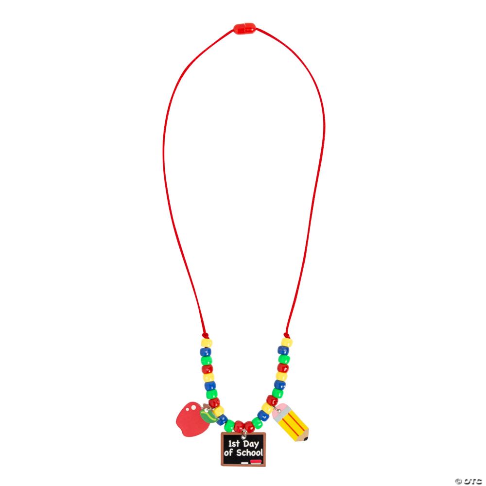12 Pc 1st Day of School Necklace Craft Kit