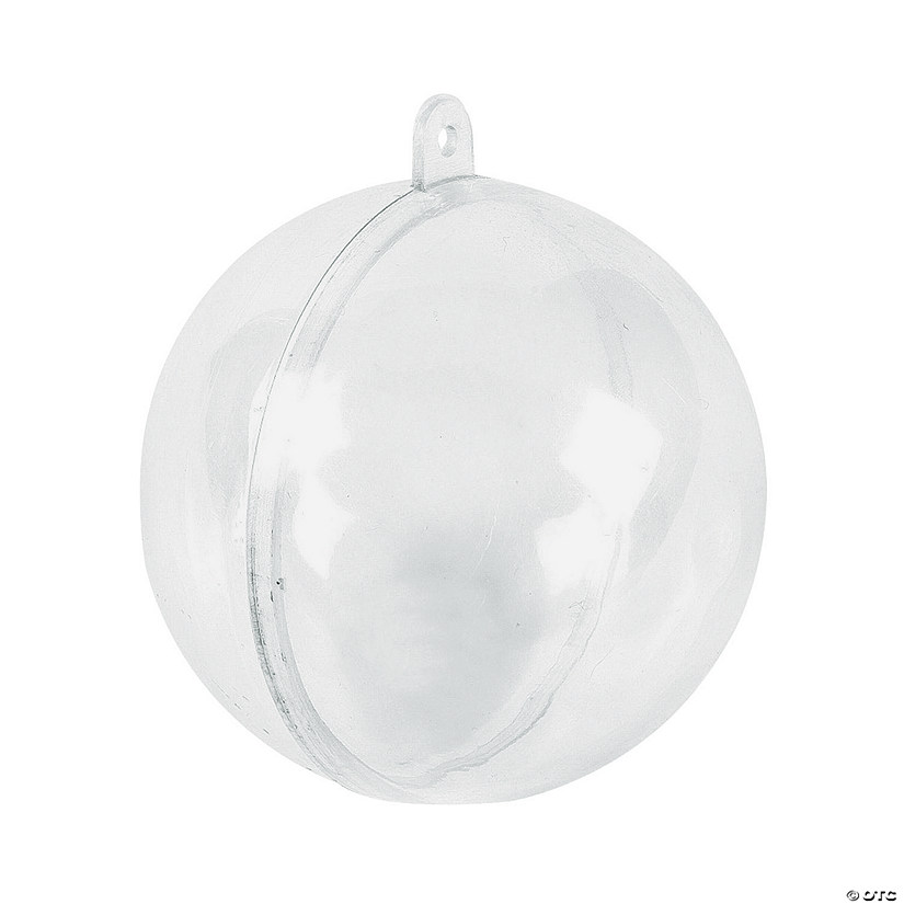 10 Clear Plastic Ball fillable Ornaments assorted sizes 