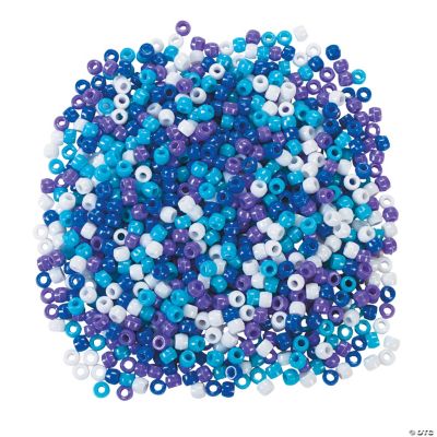 Baker Ross AX431 Winter Pony Beads Value Pack - Pack of 750, for Christmas Arts and Crafts, Jewellery Making and Decorations