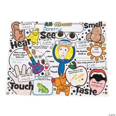 Color Your Own ﻿“All About” 5 Senses Posters - Discontinued