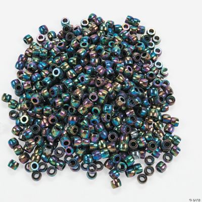 1000 Pc. AB Finish Black Pony Beads - 1/4" - Discontinued