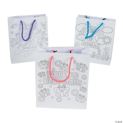 Color Your Own Medium Mom Gift Bags 12 Pc. Oriental Trading