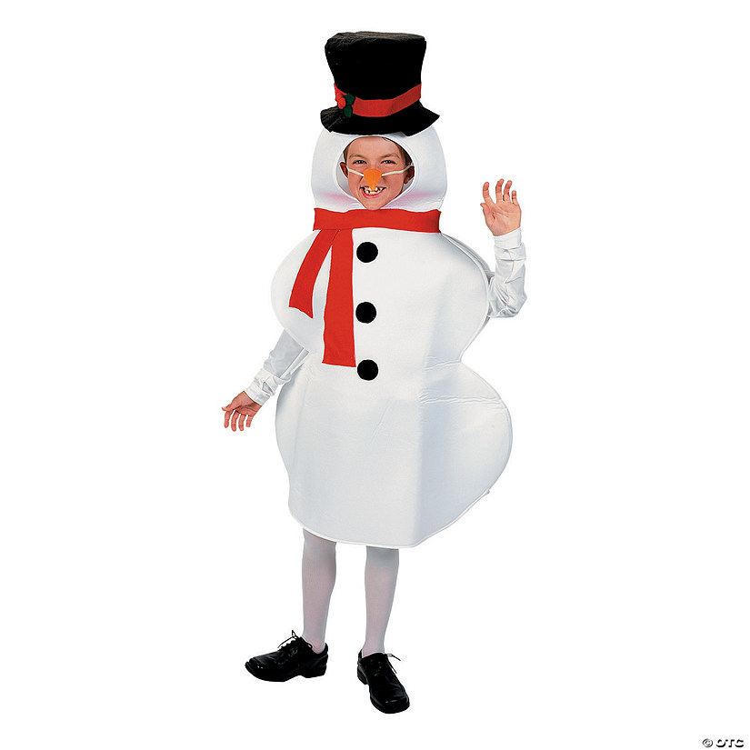 Boys Kids Snowman Big Belly Christmas Xmas Nativity Fancy Dress Costume 4-12 