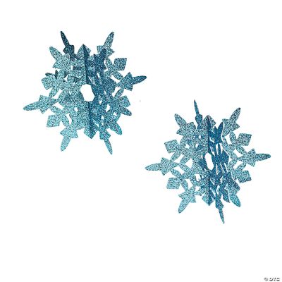 Large Glitter Snowflake Cutouts, Party Decor, Christmas, 6 Pieces 