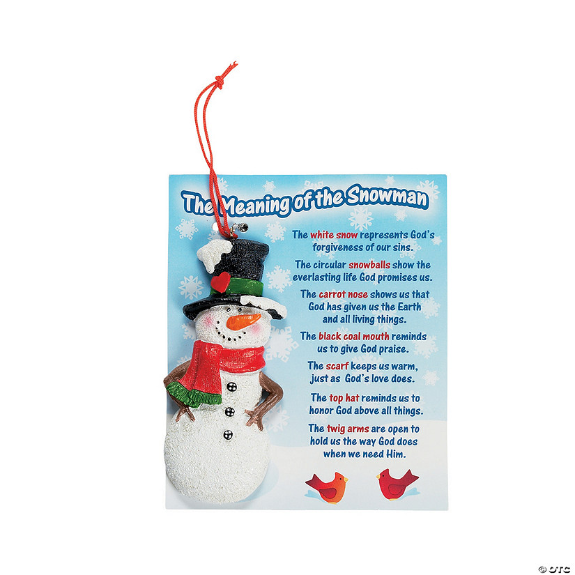 The Meaning of the Snowman Christmas Ornaments on Card