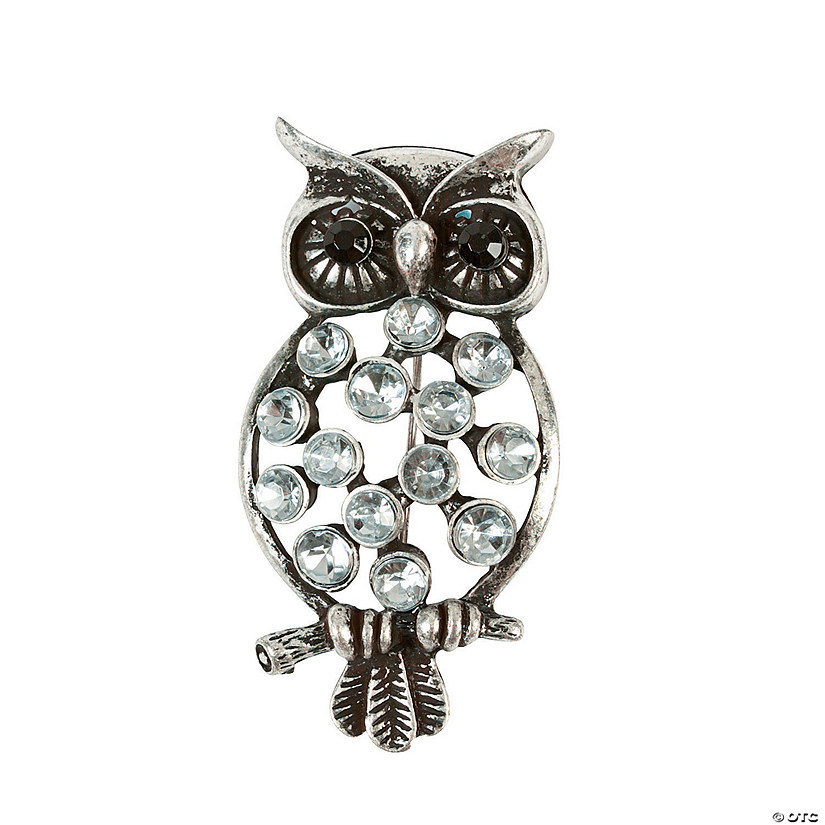 Rhinestone Owl Pin - Discontinued