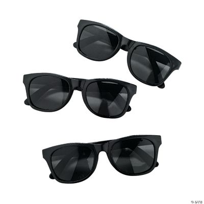 5 1/2 Adults Black Plastic Nomad Sunglasses - 12 Pc.