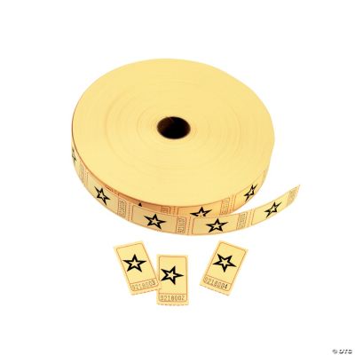 2 x 1 Bulk 2000 Pc. Yellow Star Single Roll Raffle Tickets