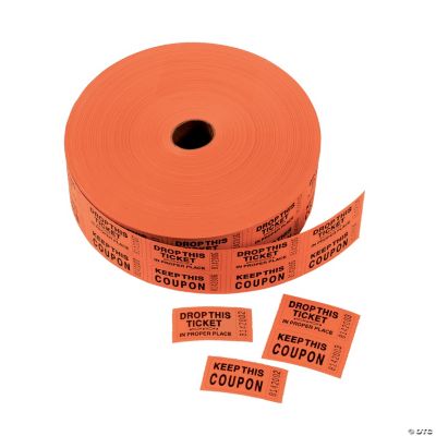 Orange Coupon Double Roll Tickets Oriental Trading