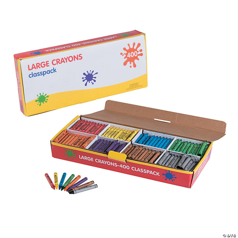 Bulk 400 Pc. Large Crayon Classpack - 8 Colors per pack