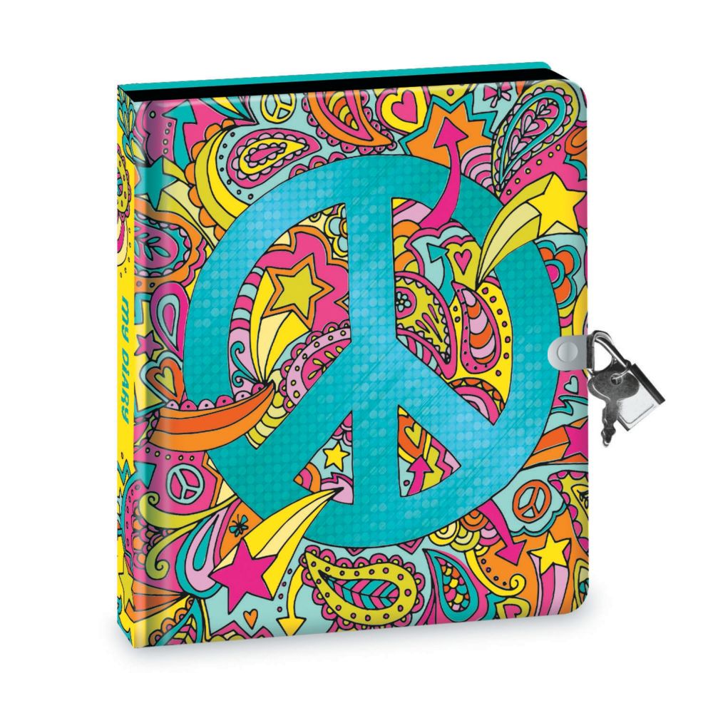 Peace Sign Black Page Diary From MindWare