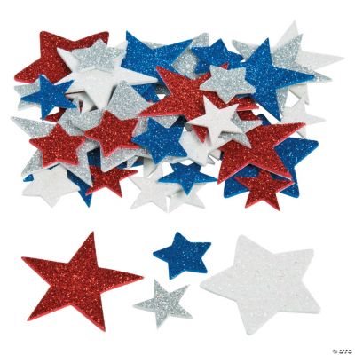 Bulk 500 Pc. Fabulous Foam Star Glitter Shapes Oriental Trading